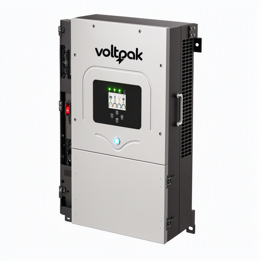 VP-8000H hybrid inverter front and side view